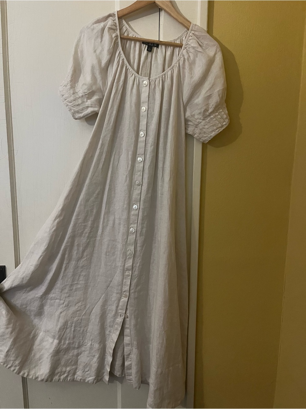 Button up midi dress in linen